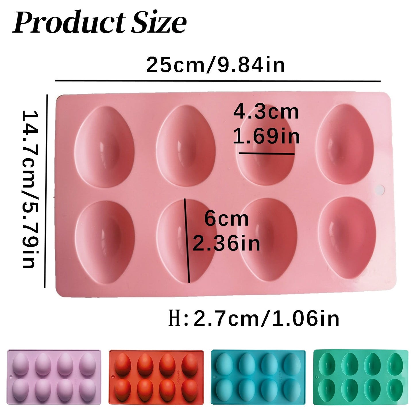 LGCASL Silicone Egg Shaped Molds, Egg Shaped Silicone Molds for Baking Easter Egg Shaped Silicone Baking V1189-LWWAL-20260325-02742