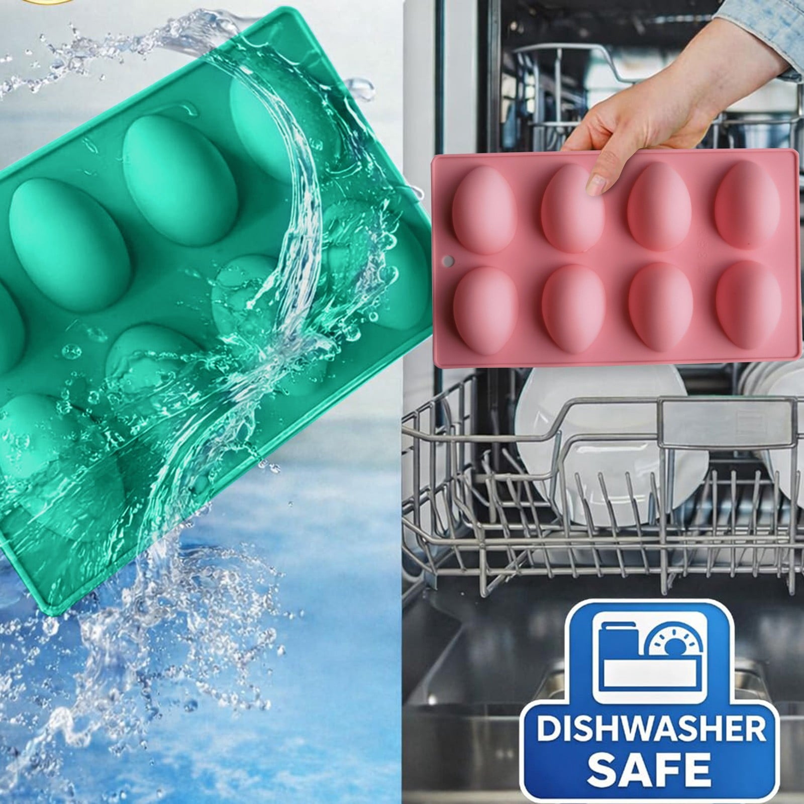 LGCASL Silicone Egg Shaped Molds, Egg Shaped Silicone Molds for Baking Easter Egg Shaped Silicone Baking V1189-LWWAL-20260325-02743
