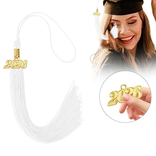 LGCASL 2026 Tassel Graduation, White Graduation Tassel, Tassel Charms for Graduations Cap Decorations, V1189-LWWAL-20260325-02756