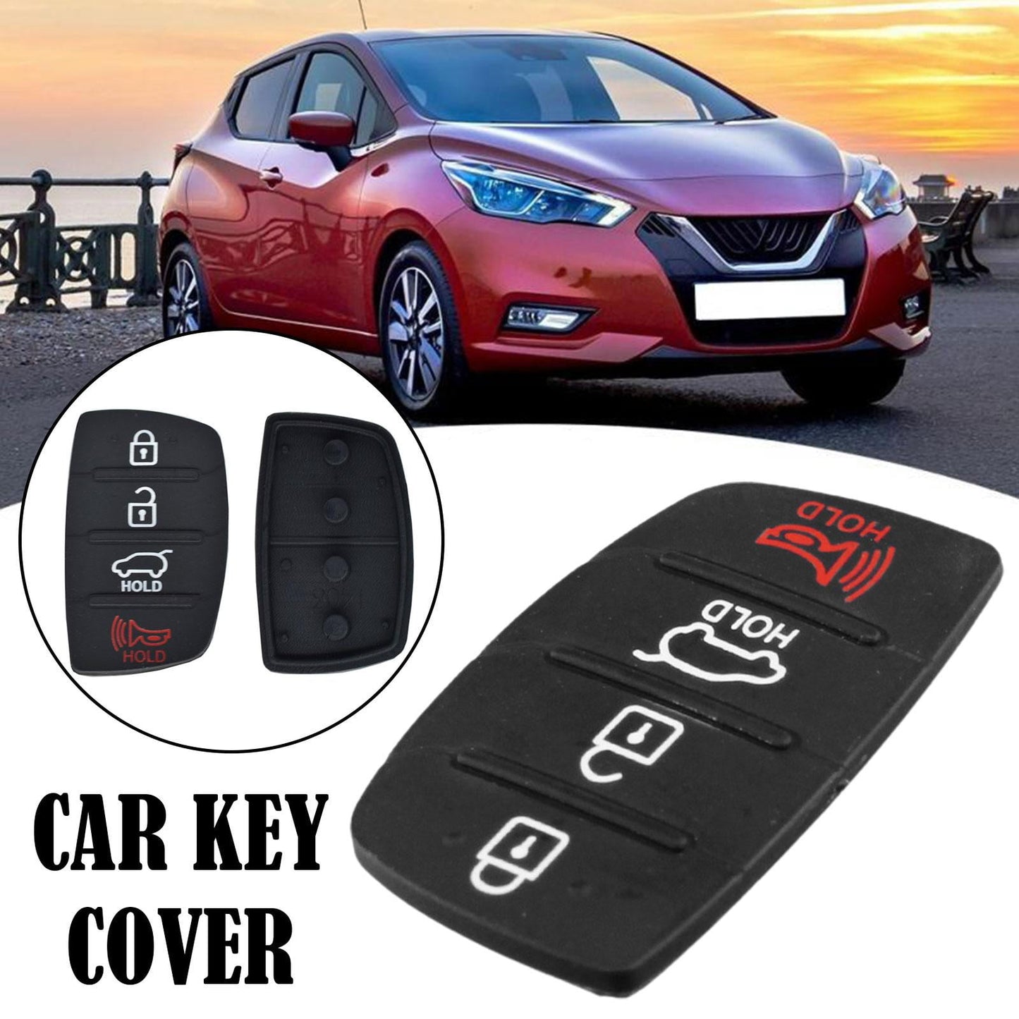 For Hyundai Replacement Rubber Pad Fit For 4 Button Remote Fob Key Black T0F3 V1189-LWWAL-20260325-02770