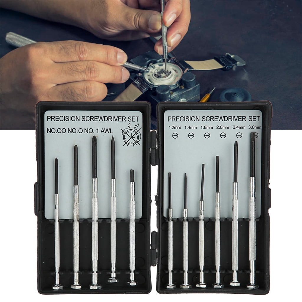 Eguiwyn Mini Watch Alloy Tools Screwdriver 11pcs Precision Kit Screw Set Tools & Home Improvement As Shown V1189-LWWAL-20260325-02779