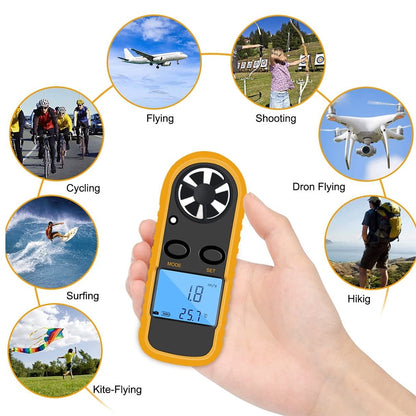 GM816 Digital Anemometer Wind-Speed Gauge Meter LCD Handheld Airflow Windmeter Thermometer V1189-LWWAL-20260325-02780