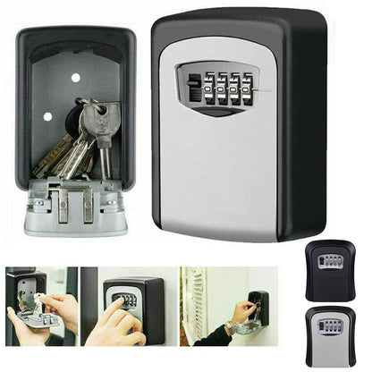 Misterolina Wall Mount 4 Digits Combination Waterproof Outdoor Key Hider Safe, Black/Gray, 11.5 X 9.5 X 4 cm V1189-LWWAL-20260325-02784