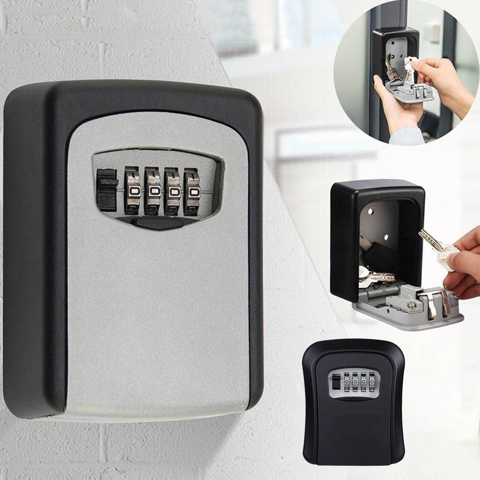 Misterolina Wall Mount 4 Digits Combination Waterproof Outdoor Key Hider Safe, Black/Gray, 11.5 X 9.5 X 4 cm V1189-LWWAL-20260325-02784