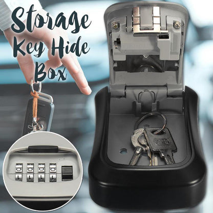 Misterolina Wall Mount 4 Digits Combination Waterproof Outdoor Key Hider Safe, Black/Gray, 11.5 X 9.5 X 4 cm V1189-LWWAL-20260325-02784