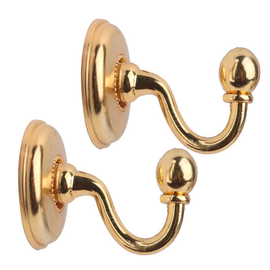 WQQZJJ Organization And Storage 2x Metal Curtain Holdback Wall Tie Back Hooks Hanger Holder Window Curtain V1189-LWWAL-20260325-02786