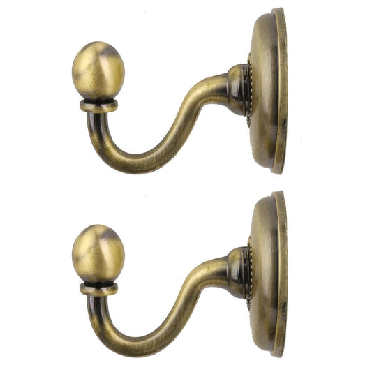 WQQZJJ Organization And Storage 2x Metal Curtain Holdback Wall Tie Back Hooks Hanger Holder Window Curtain V1189-LWWAL-20260325-02787