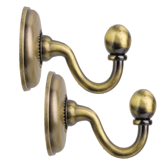 WQQZJJ Organization And Storage 2x Metal Curtain Holdback Wall Tie Back Hooks Hanger Holder Window Curtain V1189-LWWAL-20260325-02787
