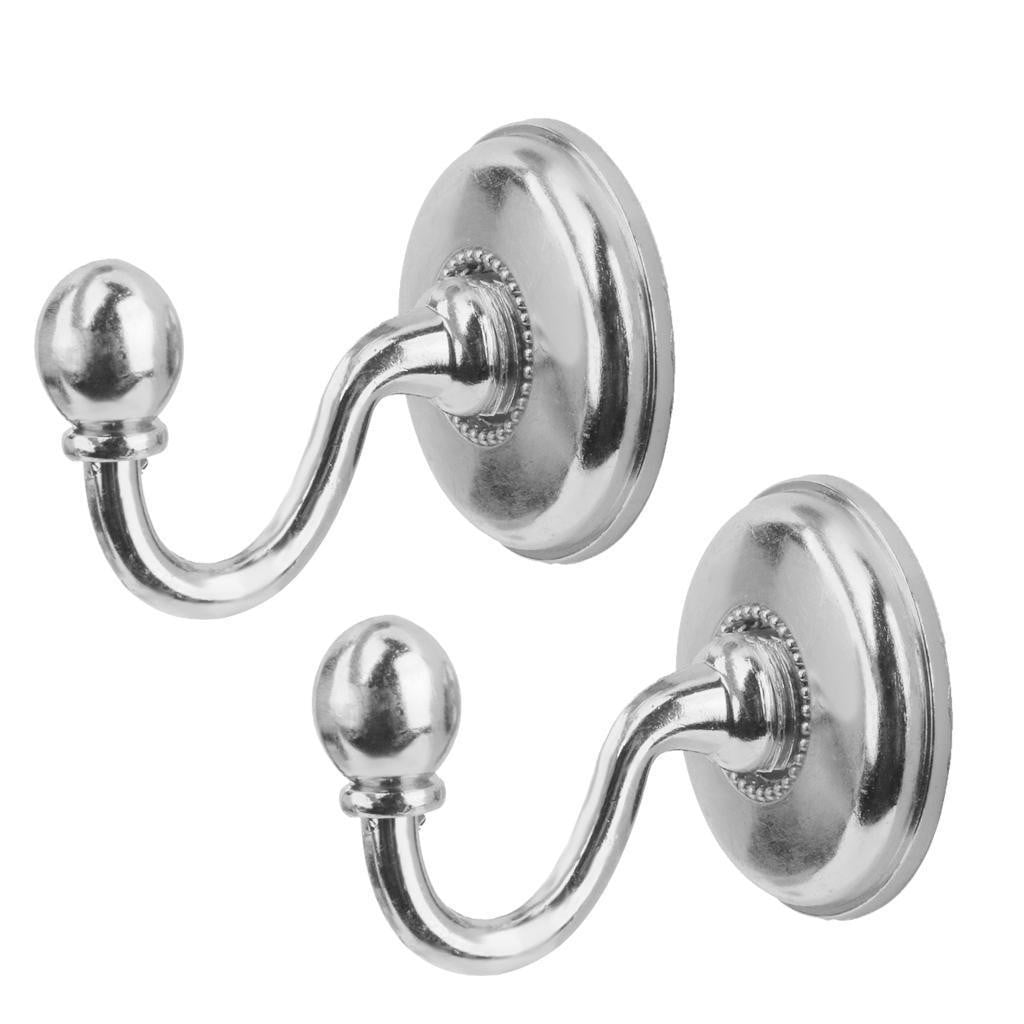 WQQZJJ Organization And Storage 2x Metal Curtain Holdback Wall Tie Back Hooks Hanger Holder Window Curtain V1189-LWWAL-20260325-02789
