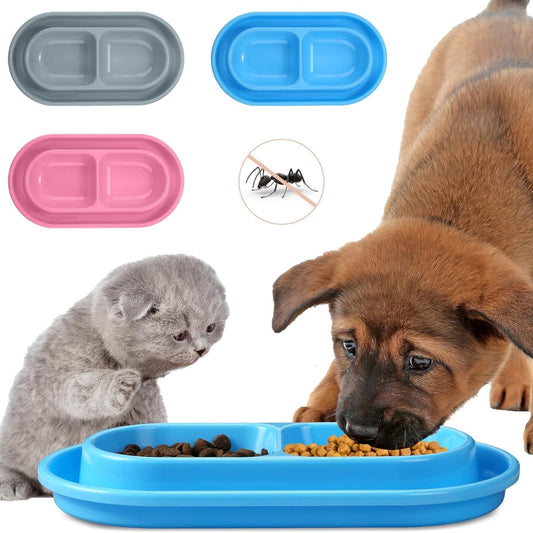Cat Bowls for Food and Water Easy to Clean Ants Away Outside Pet Double Bow Large Blue V1189-LWWAL-20260325-02800