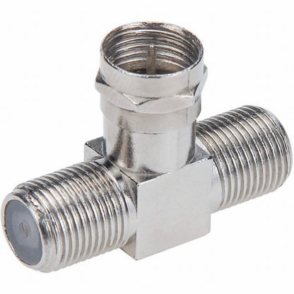 Cable Tv Connector F Tee Head One Two Female Inch Cable Is Connected To The Connector Silver V1189-LWWAL-20260325-02804