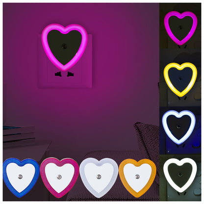 Eguiwyn Night light Heart Shape Plug-in Intelligent Light Sensor Control LED Night Light Lamp For Bedroom V1189-LWWAL-20260325-02809