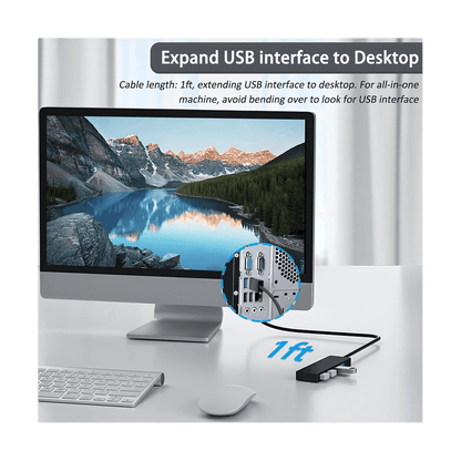 Ckepdyeh 4-Port USB 3.0 Splitter Hub, Plastic Black V1189-LWWAL-20260325-02814