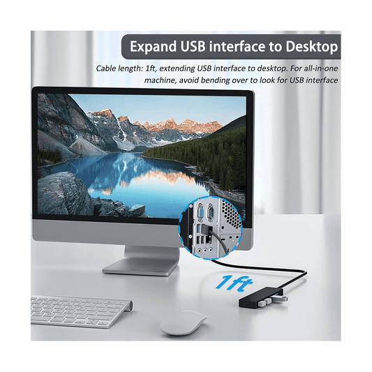 Ckepdyeh 4-Port USB 3.0 Splitter Hub, Plastic Black V1189-LWWAL-20260325-02814