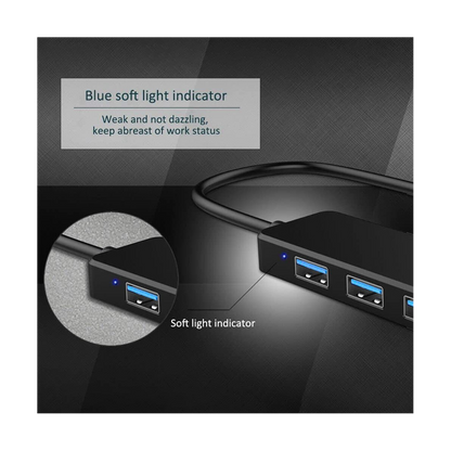 Ckepdyeh 4-Port USB 3.0 Splitter Hub, Plastic Black V1189-LWWAL-20260325-02814