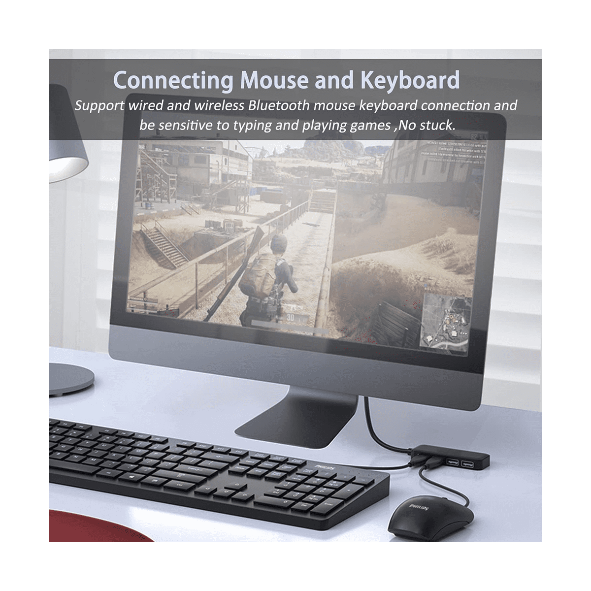 Ckepdyeh 4-Port USB 3.0 Splitter Hub, Plastic Black V1189-LWWAL-20260325-02814