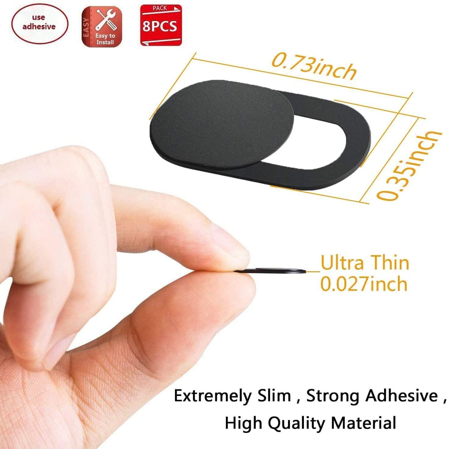 3 Pack Webcam Cover Slider for Privacy, 0.027in Ultra Thin Design Web Camera Cover Slide for Laptop, Desktop, V1189-LWWAL-20260325-02817