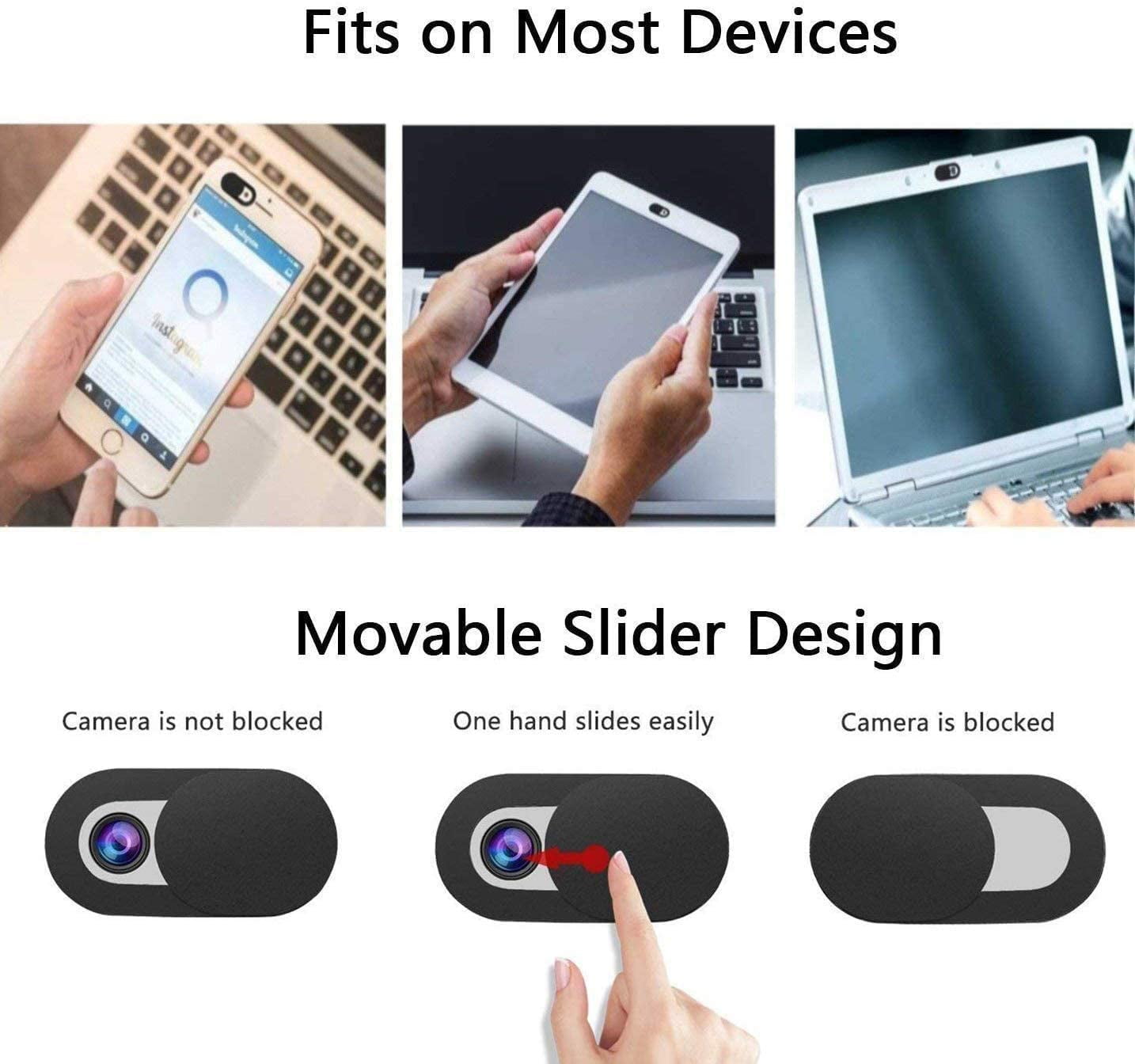3 Pack Webcam Cover Slider for Privacy, 0.027in Ultra Thin Design Web Camera Cover Slide for Laptop, Desktop, V1189-LWWAL-20260325-02817