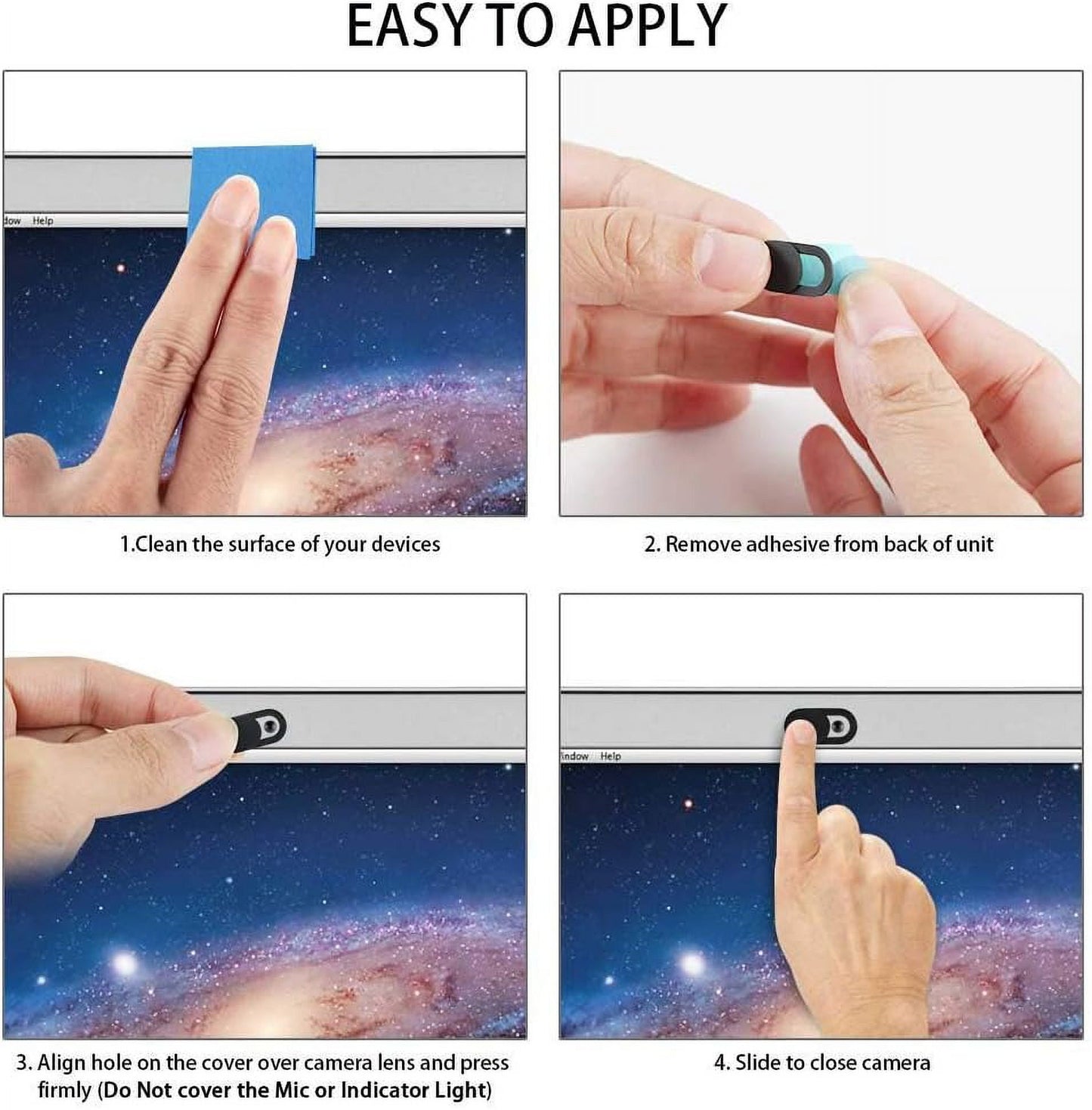 3 Pack Webcam Cover Slider for Privacy, 0.027in Ultra Thin Design Web Camera Cover Slide for Laptop, Desktop, V1189-LWWAL-20260325-02817