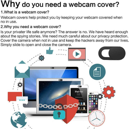 3 Pack Webcam Cover Slider for Privacy, 0.027in Ultra Thin Design Web Camera Cover Slide for Laptop, Desktop, V1189-LWWAL-20260325-02817
