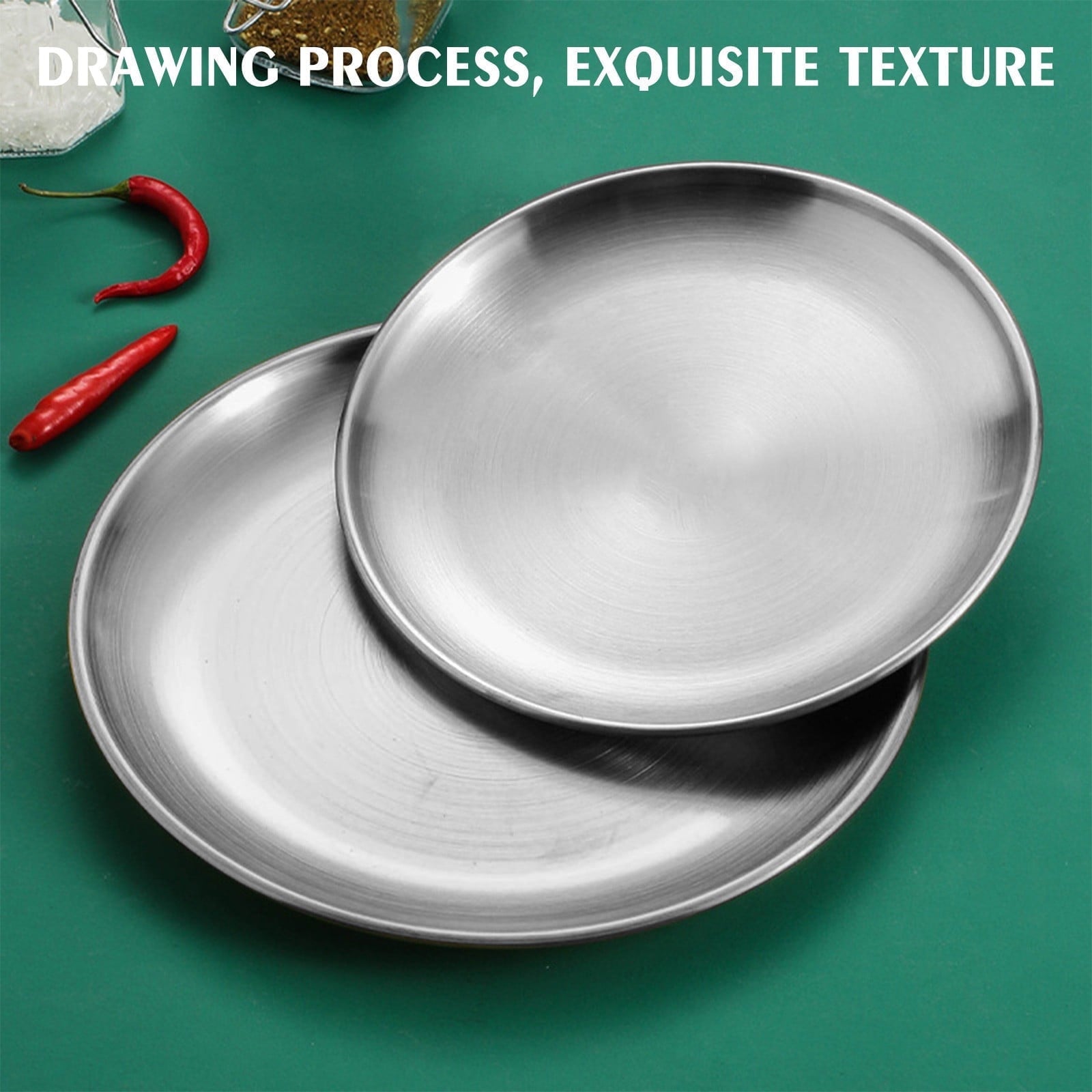 JWDX Kitchen, Kitchen Tools Clearance, Pizza Pan Set Chef Stainless Steel Round Baking Pizza Pans Pizza Tray V1189-LWWAL-20260325-02832
