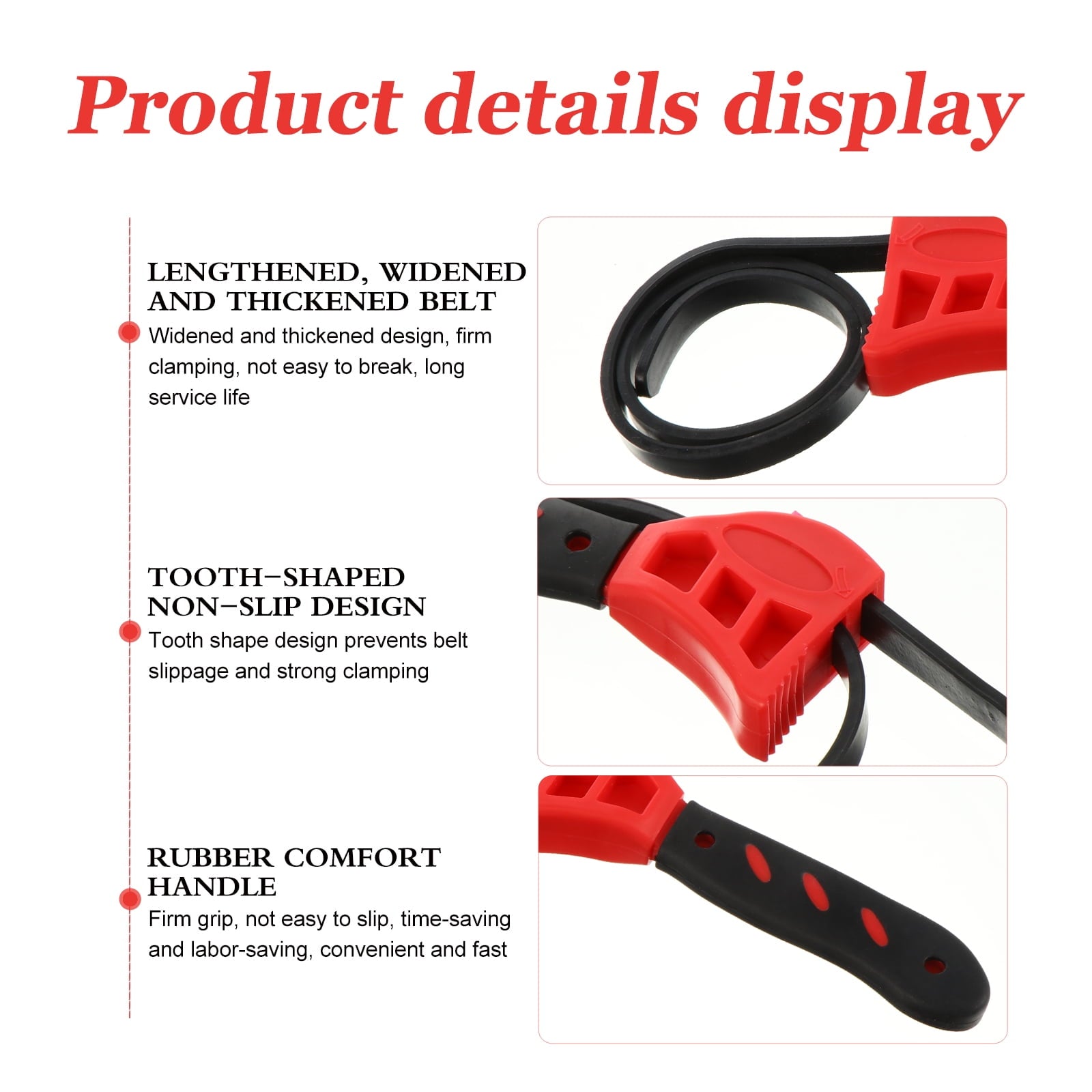 1pc Multifunctional Adjustable Rubber Strap Belt Wrench Universal Bottle Opener V1189-LWWAL-20260325-02841