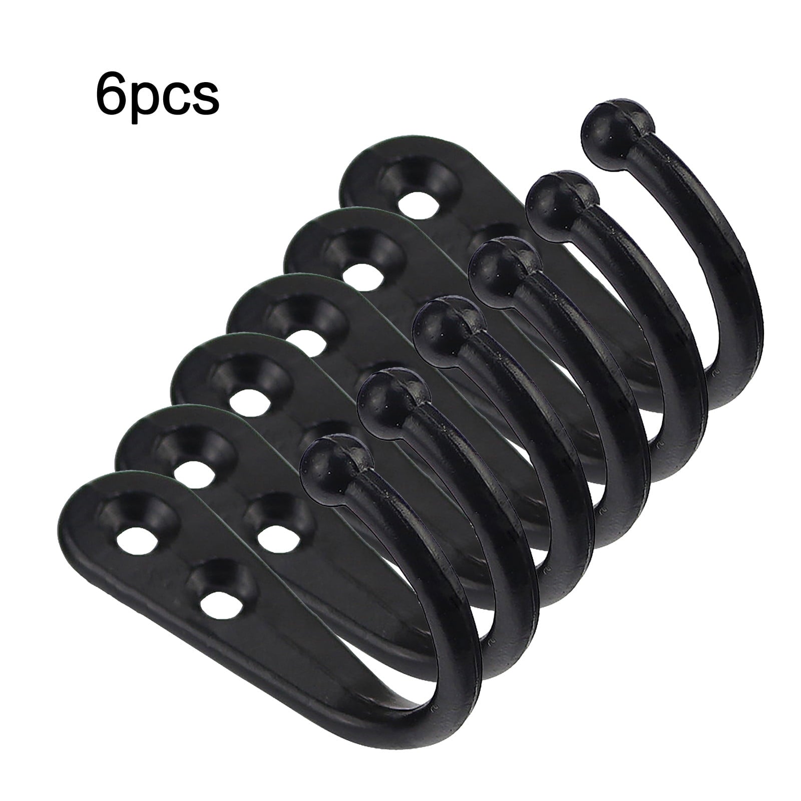 JWDX Black Wall Hooks, Hooks Clearance, 6Pcs Black Wall Hooks With Screwsand Anchor for Key, Towel, Hat (U V1189-LWWAL-20260325-02878