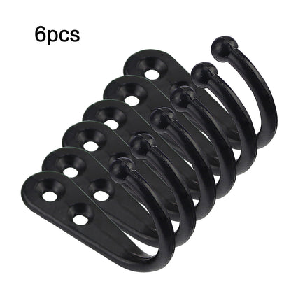 JWDX Black Wall Hooks, Hooks Clearance, 6Pcs Black Wall Hooks With Screwsand Anchor for Key, Towel, Hat (U V1189-LWWAL-20260325-02878