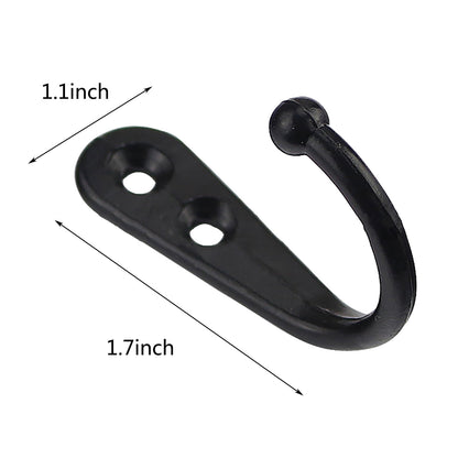 JWDX Black Wall Hooks, Hooks Clearance, 6Pcs Black Wall Hooks With Screwsand Anchor for Key, Towel, Hat (U V1189-LWWAL-20260325-02878