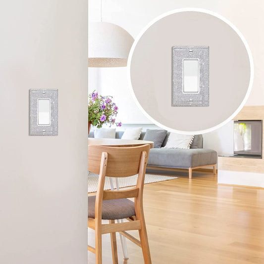Clearance! JWDX Crystal Adornment, Crystal Decoration Promotion, 1Set Silver Shiny Rhinestones Wall Plate V1189-LWWAL-20260325-02892