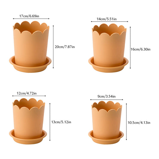Jwdx Flower Pots Clearance, Garden Supplies Promotion! Plastic Plant Pots for Plants With Saucers Indoor Set V1189-LWWAL-20260325-02910