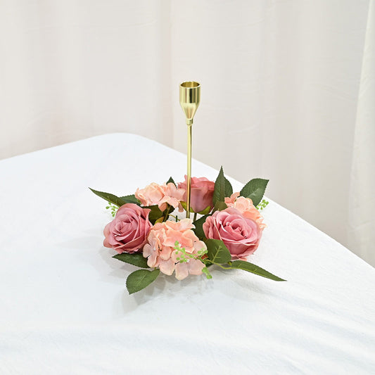 Clearance! JWDX Simulated Pendant, Artificial Flowers Promotion, Simulation Rose Wreath 20Cm Candlestick V1189-LWWAL-20260325-02923