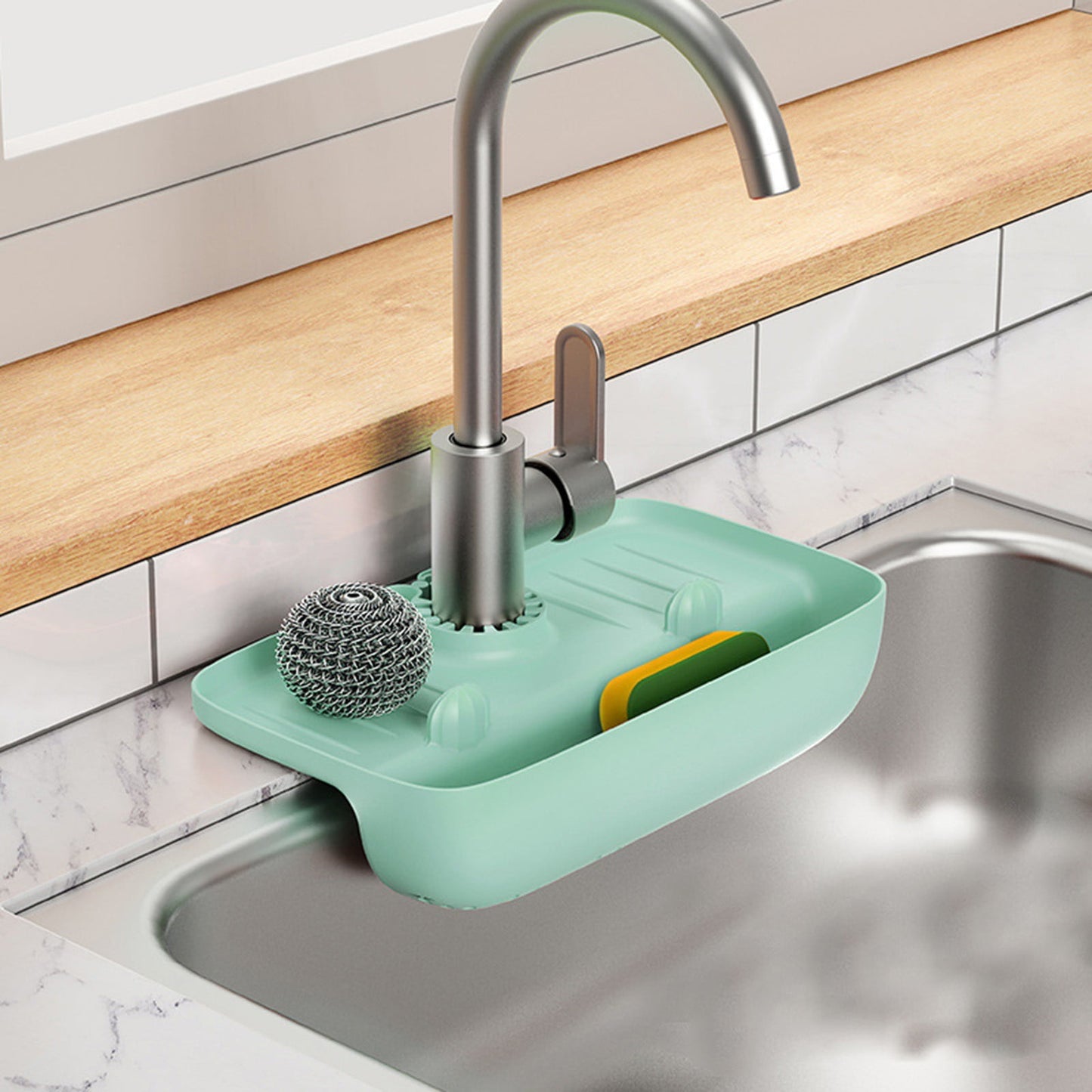 JWDX Drain Rack Clearance! Sink Holder Sink Rack With Drain Basket Kitchen Sink Organizer Storage Rack for V1189-LWWAL-20260325-02939