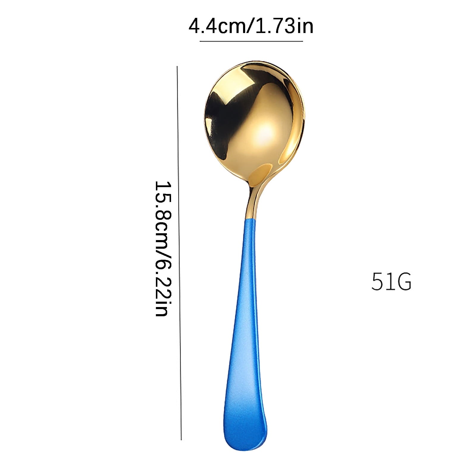 JWDX Tableware Clearance! 6.2 Inch Length Stainless Steel Spoons Portable Handle Soup Spoons E V1189-LWWAL-20260325-02963