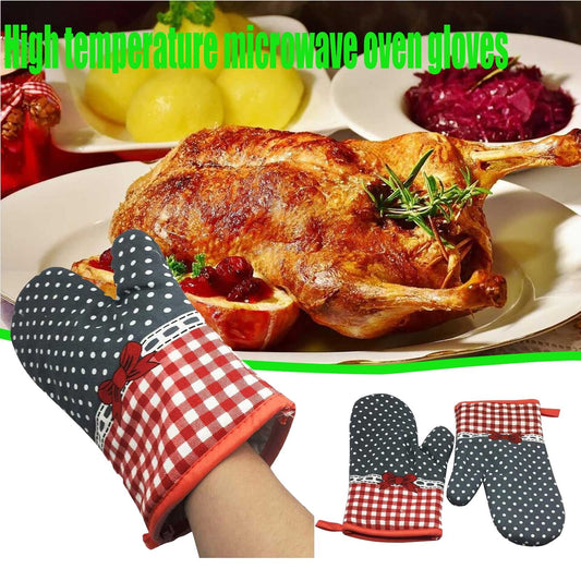 JWDX Oven Mitts Clearance! Kitchen Cooking Cotton Microwave Oven Gloves Mitts Pot Pad Heat Protected Beige, V1189-LWWAL-20260325-02979