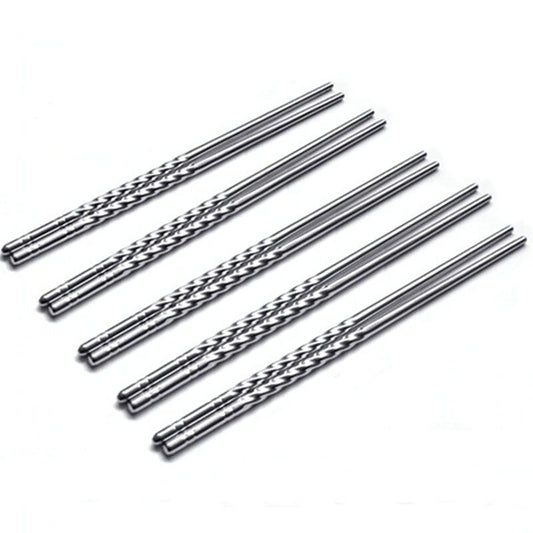 JWDX Tableware Clearance! Chopsticks 5 Pair Metal Reusable Korean Chinese Stainless Steel Sticks, Stainless V1189-LWWAL-20260325-02985