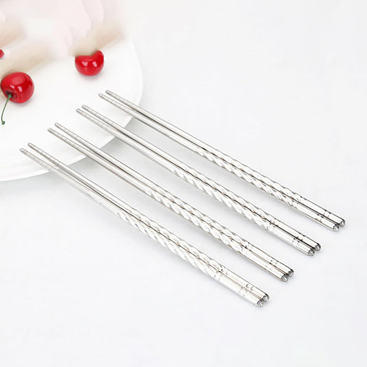 JWDX Tableware Clearance! Chopsticks 5 Pair Metal Reusable Korean Chinese Stainless Steel Sticks, Stainless V1189-LWWAL-20260325-02985