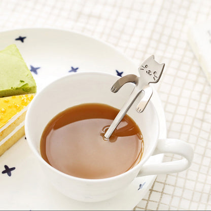 JWDX Tableware Clearance! Cat Spoon Short Handle Spoons Flatware Coffee Drinking Tools Kitchen Gadge, V1189-LWWAL-20260325-03022