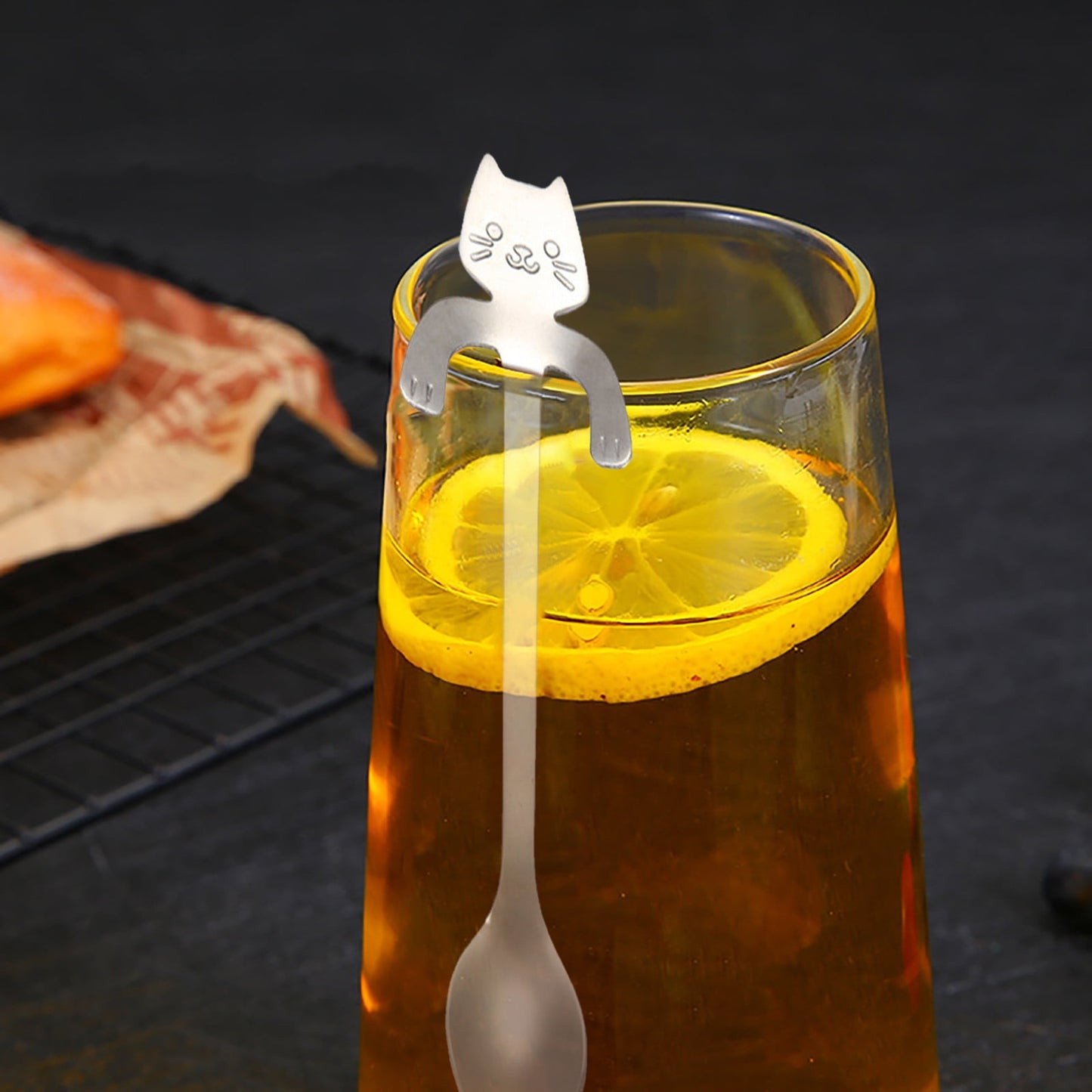JWDX Tableware Clearance! Cat Spoon Short Handle Spoons Flatware Coffee Drinking Tools Kitchen Gadge, V1189-LWWAL-20260325-03022