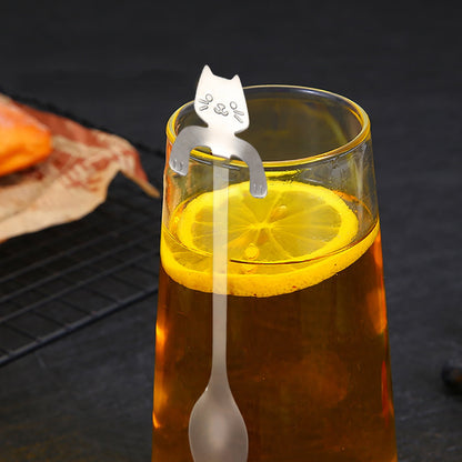 JWDX Tableware Clearance! Cat Spoon Short Handle Spoons Flatware Coffee Drinking Tools Kitchen Gadge, V1189-LWWAL-20260325-03022