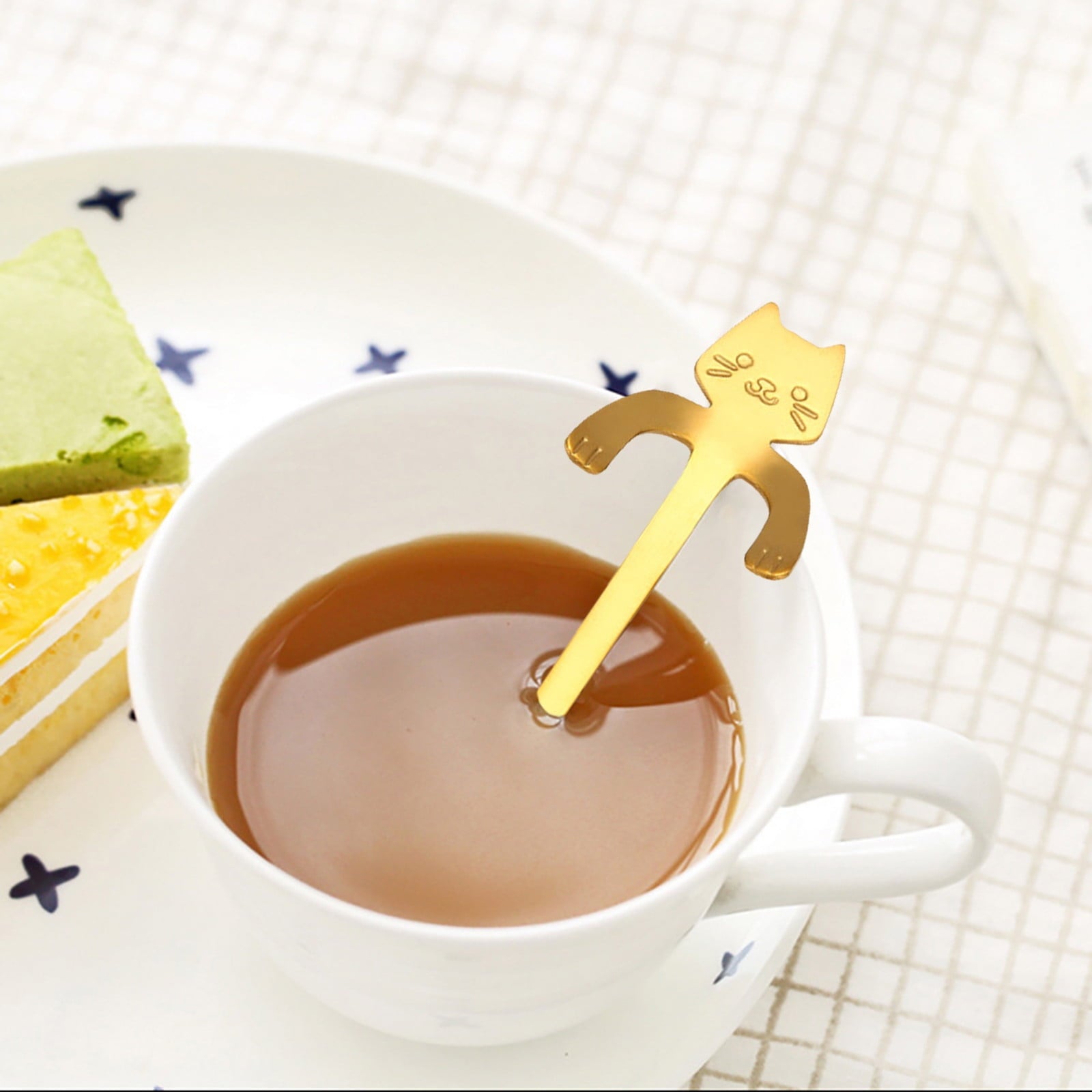 JWDX Tableware Clearance! Cat Spoon Short Handle Spoons Flatware Coffee Drinking Tools Kitchen Gadge, V1189-LWWAL-20260325-03023