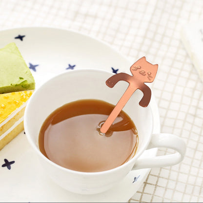 JWDX Tableware Clearance! Cat Spoon Short Handle Spoons Flatware Coffee Drinking Tools Kitchen Gadge, V1189-LWWAL-20260325-03024