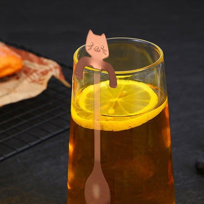 JWDX Tableware Clearance! Cat Spoon Short Handle Spoons Flatware Coffee Drinking Tools Kitchen Gadge, V1189-LWWAL-20260325-03024