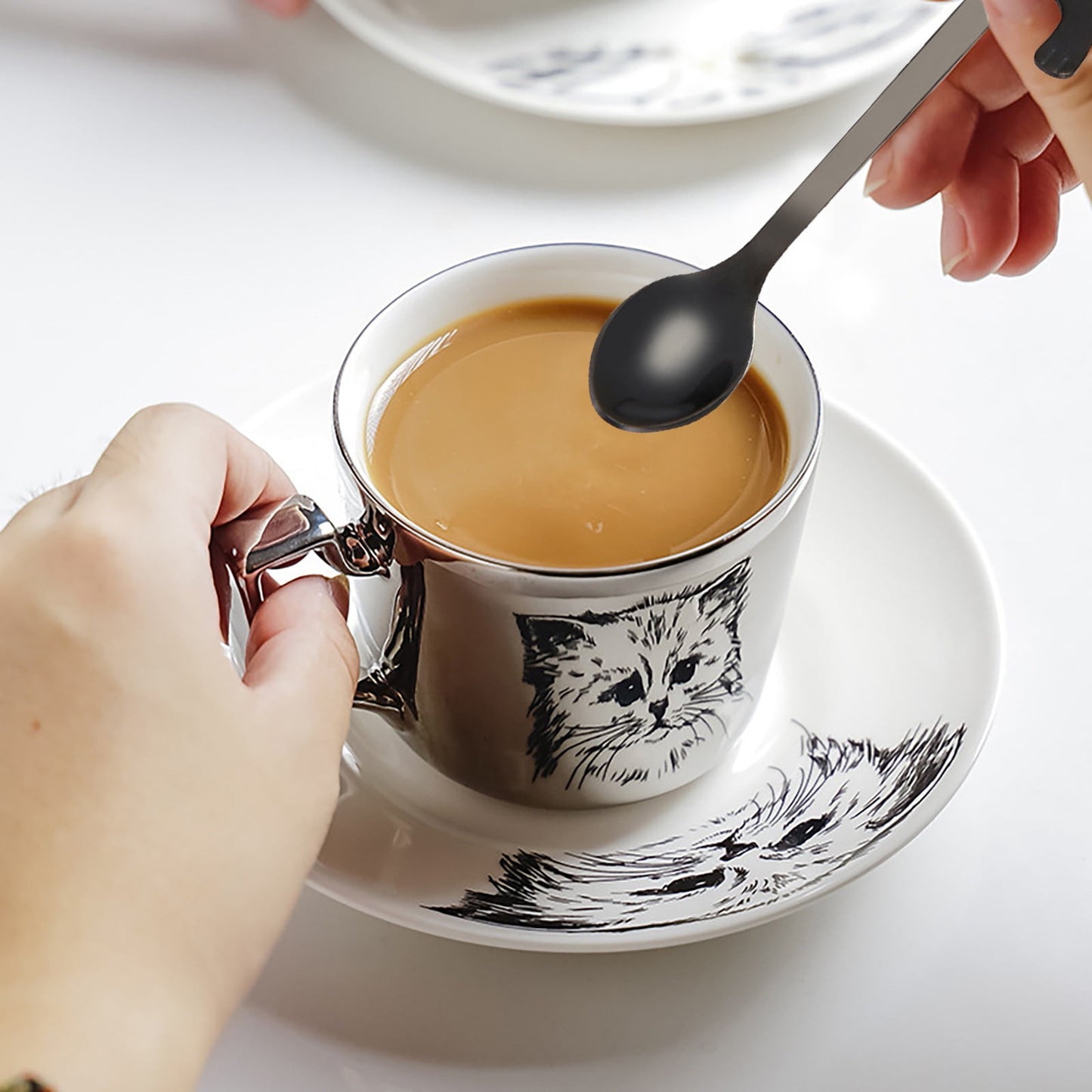 JWDX Tableware Clearance! Cat Spoon Short Handle Spoons Flatware Coffee Drinking Tools Kitchen Gadge, V1189-LWWAL-20260325-03025