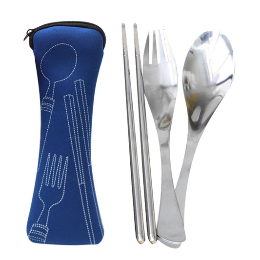 JWDX Tableware Clearance! Portable Cutlery Set 3Pcs Stainless Steel Knife Fork Spoon Family Travel Camping V1189-LWWAL-20260325-03026