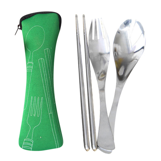 JWDX Tableware Clearance! Portable Cutlery Set 3Pcs Stainless Steel Knife Fork Spoon Family Travel Camping V1189-LWWAL-20260325-03027