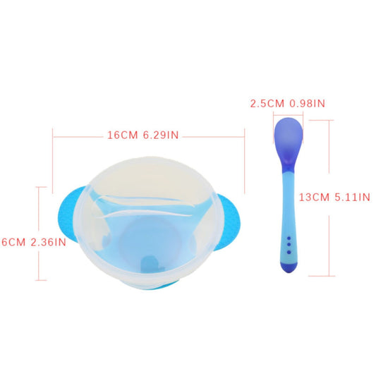 JWDX Tableware Clearance! Baby Children Training Feeding Dinner Bowl Spoon Tableware Set with Suction Cup, V1189-LWWAL-20260325-03049