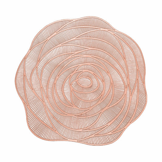 JWDX Placemat Clearance! Rose Vinyl Placemat Hollow Round Plastic Pvc Pressed Golden Dinning Table Mat Rose V1189-LWWAL-20260325-03079