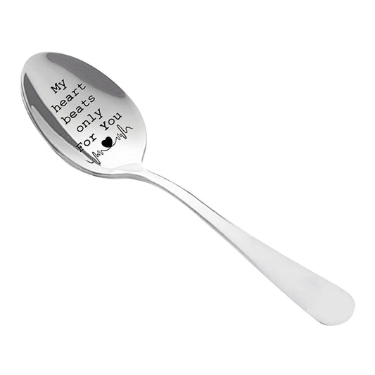Clearance! JWDX Tableware Clearance Engraved Spoon Wonderful Present for Lover Couple and Girlfriend V1189-LWWAL-20260325-03083