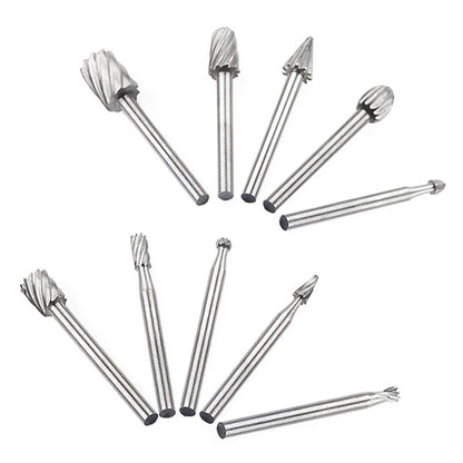 JWDX Drill Bit Clearance! 10Pcs Fine Needle Rotary Files White Diamond Drill Bits Silver, 10 Pcs/Set Hss V1189-LWWAL-20260325-03110